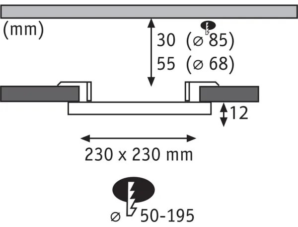 Paulmann 79967 - Lampă încastrată LED/16W AREO, IP44, dimabilă, 230V