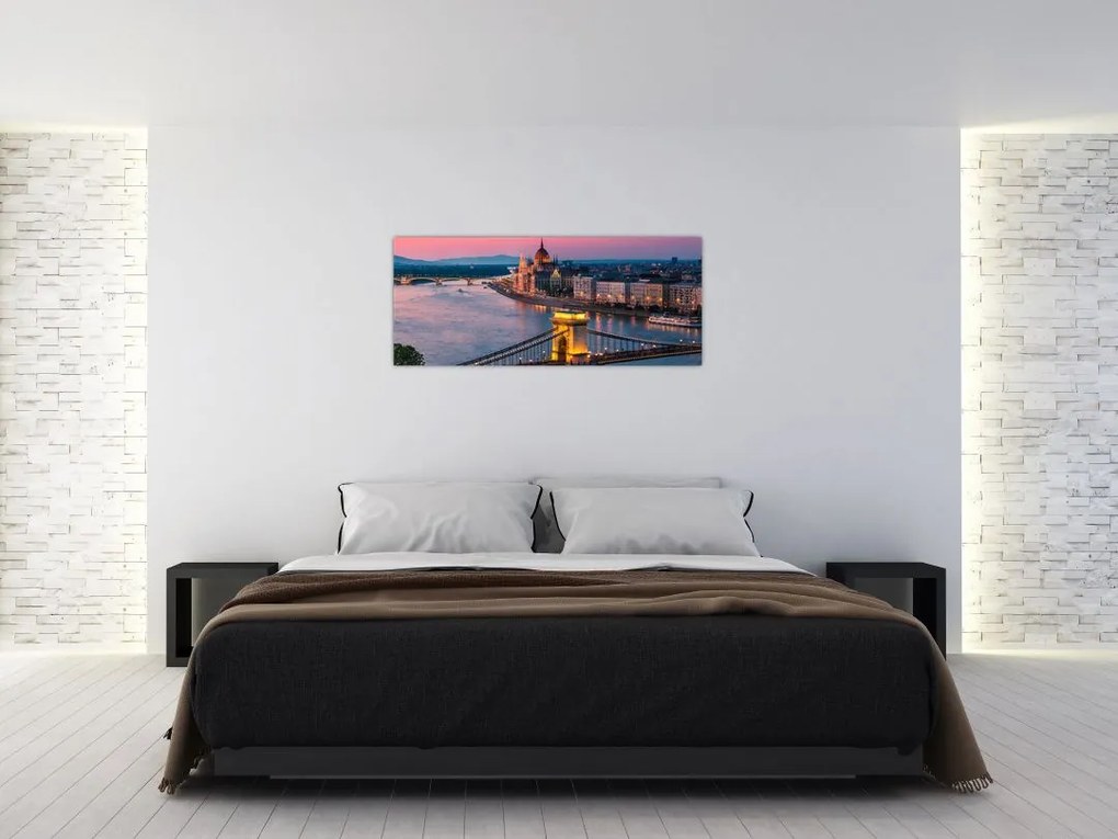 Tablou - Panorama orașului Budapesta, Ungaria (120x50 cm)