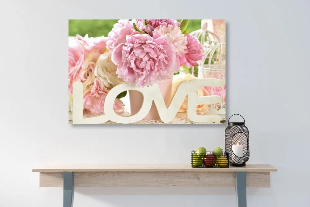 Tablou cu inscripție romantică Love