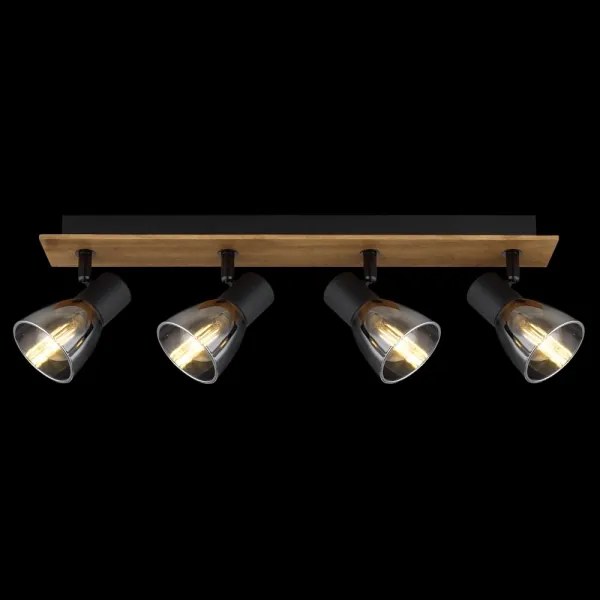 Spot CLAUDE 4xE14/40W/230V negru/lemn Globo 54307-4W