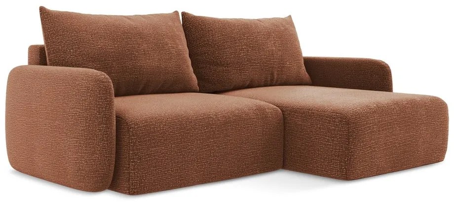 Colțar cărămiziu extensibil/cu spațiu de depozitare (cu colț pe partea dreaptă) Kalena – Makamii