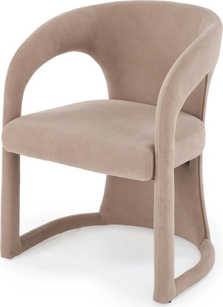 Scaun K615, bej, stofa catifelata, 60x58x78 cm