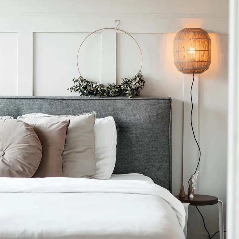 Aplică orientală neagră cu frânghie din iută - Riki