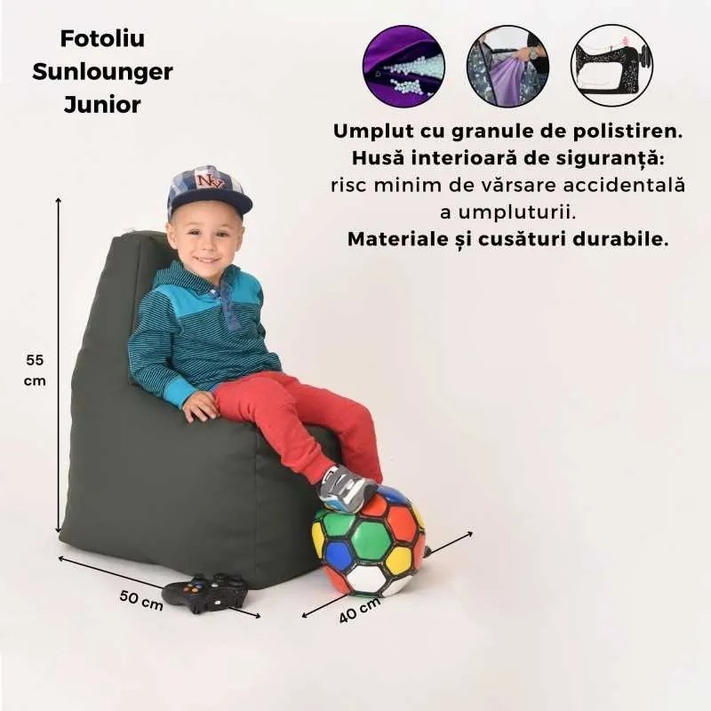 Fotoliu tip Scaun Sunlounger Junior, Material impermeabil - Blue Royal