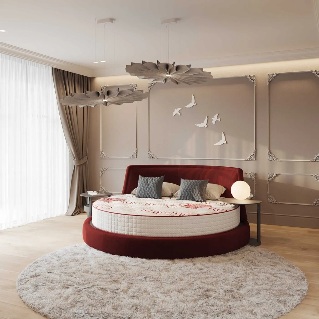 Saltea Romance Memory Ø 200 cm, fermitate medie, 25 cm înălțime