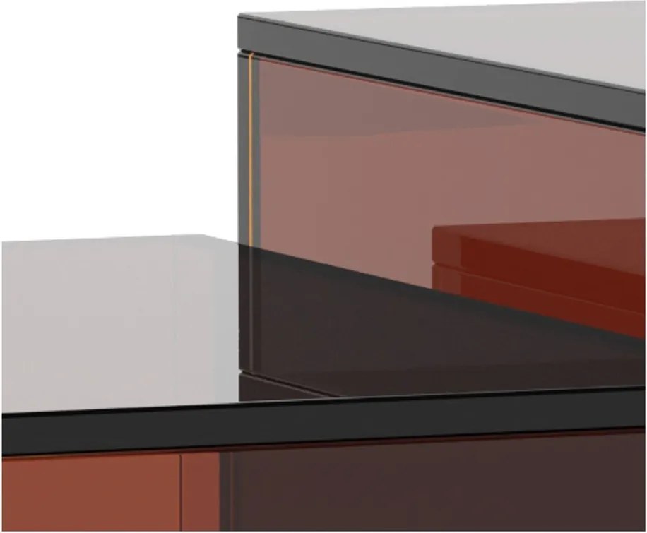 Măsuțe de cafea maro 2 buc. din sticlă 50x50 cm Dice – Actona