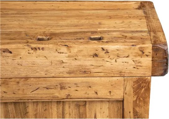 Banc de tamplar, L119 63 H90 cm, usi glisante, natur antic, lemn masiv