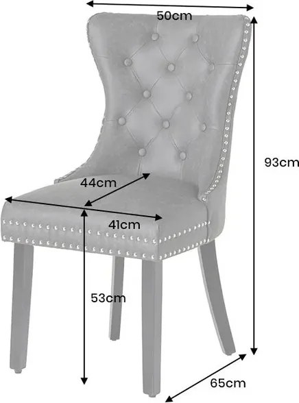 Set 2 scaune Stil Baroc, Catifea, Negru, CASTLE