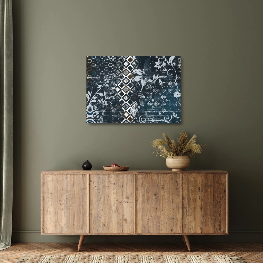Tablou pe sticlă - Decorațiuni flori (70x50 cm)