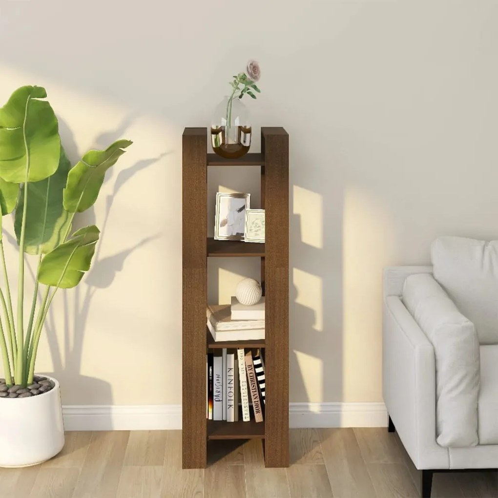vidaXL Bibliotecă/Separator cameră maro miere 41x35x125 cm lemn masiv