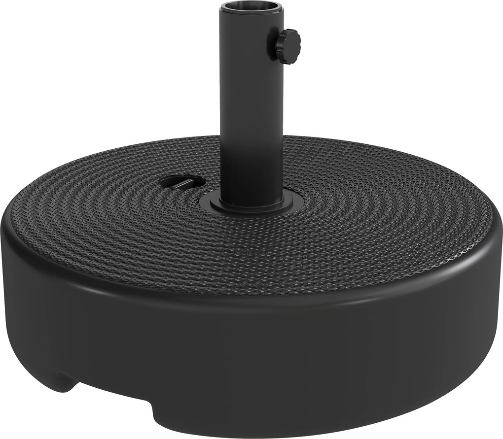 Outsunny Picior pentru umbrelă, soclu exterior umplabil până la 19 kg cu nisip sau 15 kg cu apă, Ø 45 x 30,5 cm, negru | Aosom Romania