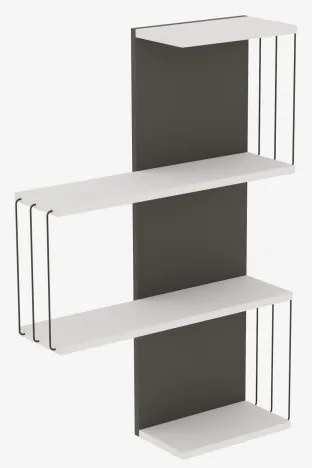 Etajeră de perete CAMBEL 96x64 cm albă/antracit