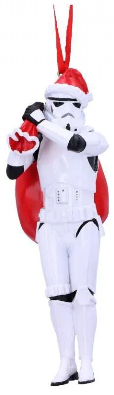 Decoratiune cu agatatoare licenta Star Wars - Stormtrooper Mos Craciun cu Sacul 13 cm