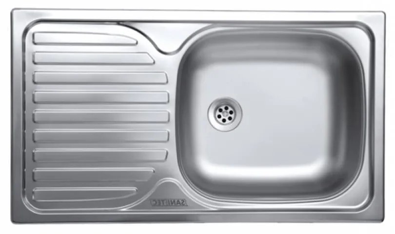 Chiuveta Sanitec ERT-C 408D, pentru blat, cuva dreapta, anticalcar, 76x43,5cm, Inox