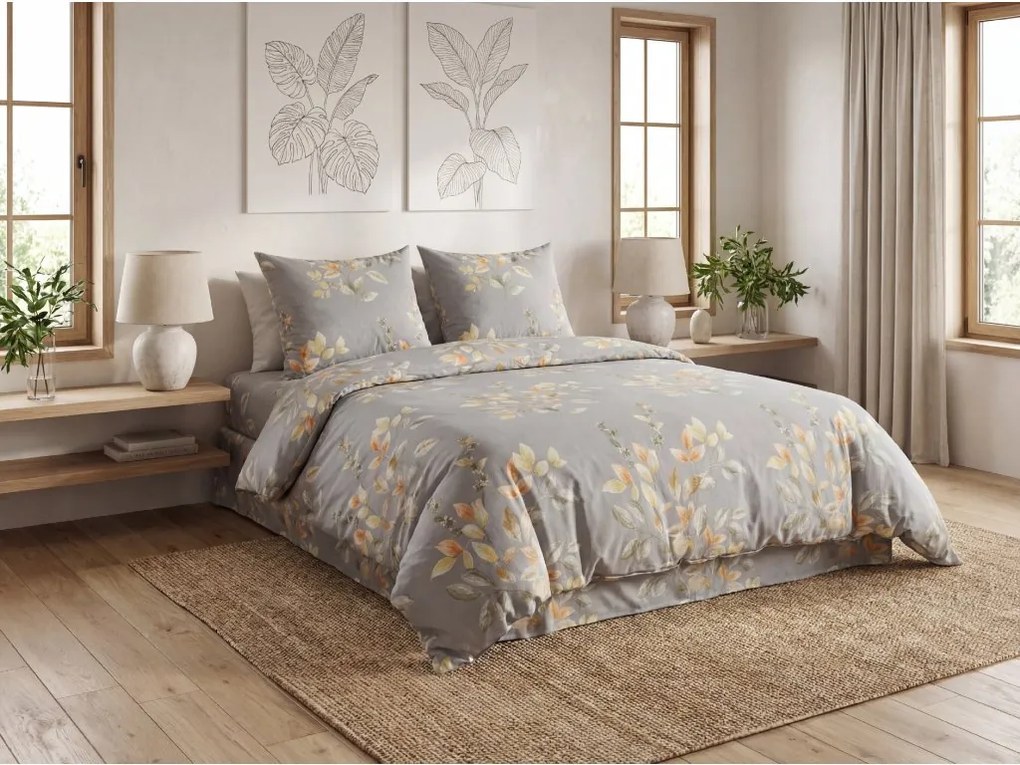 Lenjerie de pat din microfibra MISTLEAF gri Dimensiune lenjerie de pat: 2 buc 70 x 80 cm | 160 x 200 cm