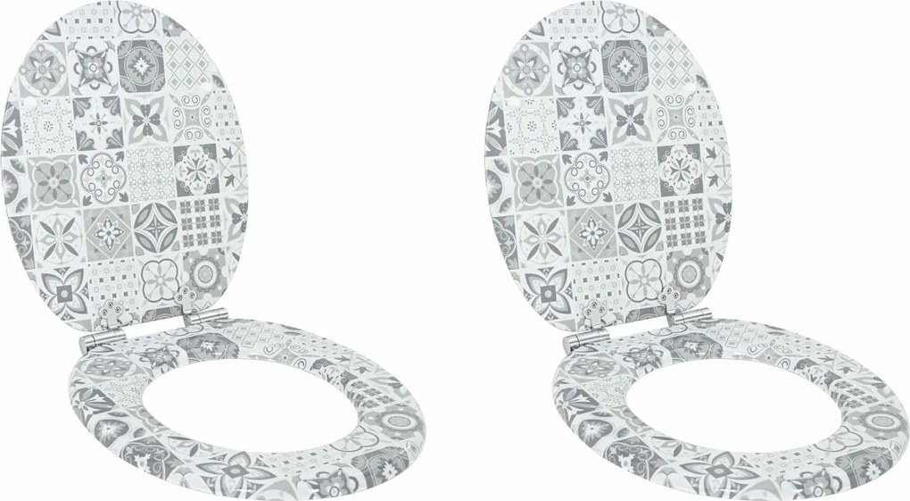 vidaXL Capac de toaletă cu închidere lentă 2 pcs 44 x 38 cm Placă MDF