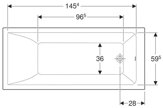 Cada baie dreptunghiulara Geberit Selnova Square 160x70 cm