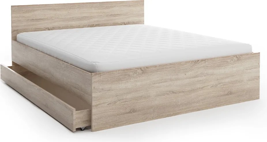 Pat ELISA 140 x 200 cm, stejar sonoma Saltele: Fara saltea, Somiera pat: Cu lamele drepte