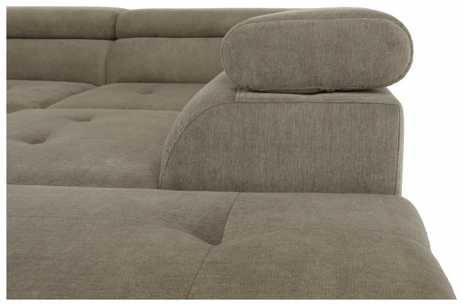Set canapea cu spaţiu de depozitare, maro deschis melanj, material textil, dreapta, BUTON R