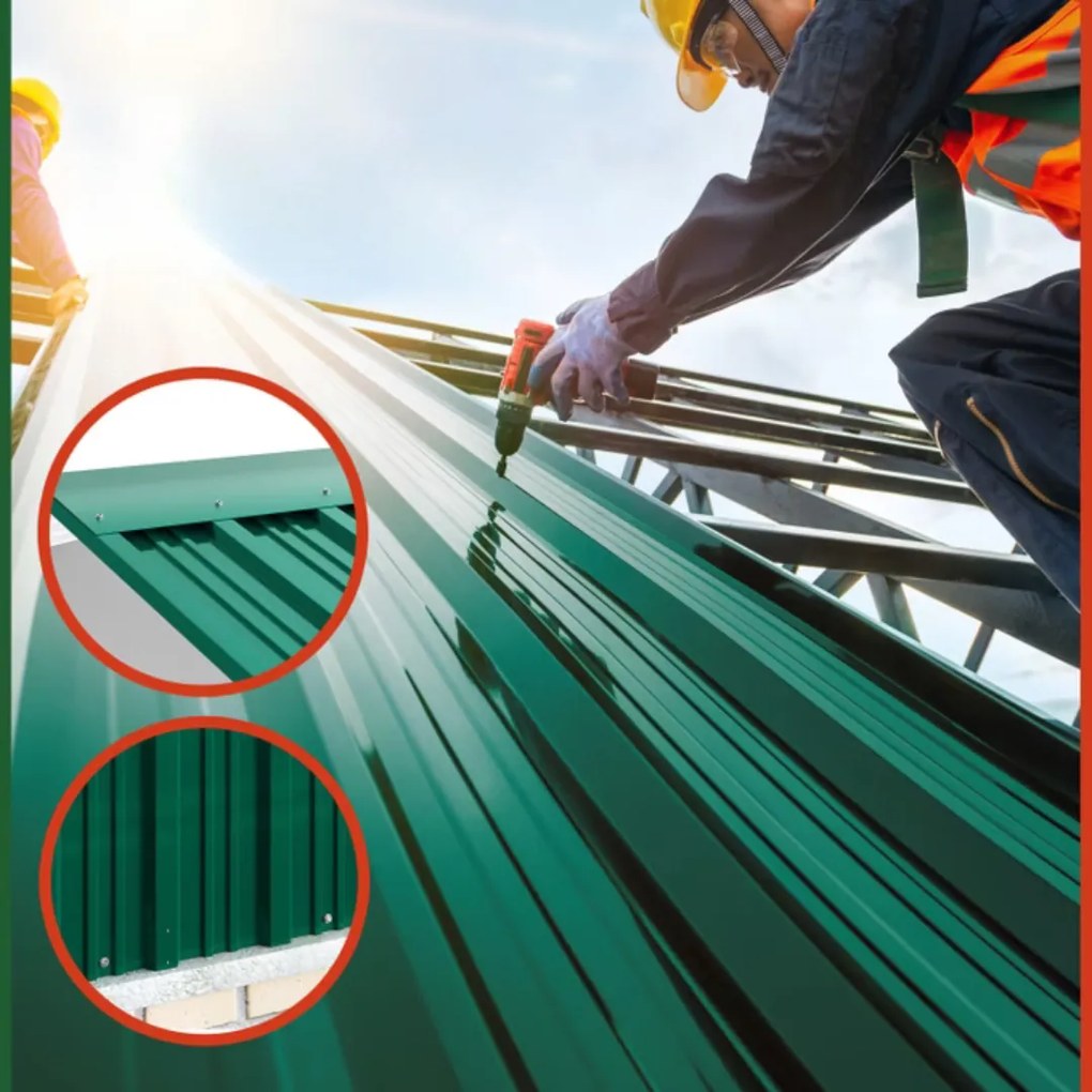 Tablă trapezoidală ARON, set 14 bucăți, 110×46 cm, verde Gardebruk