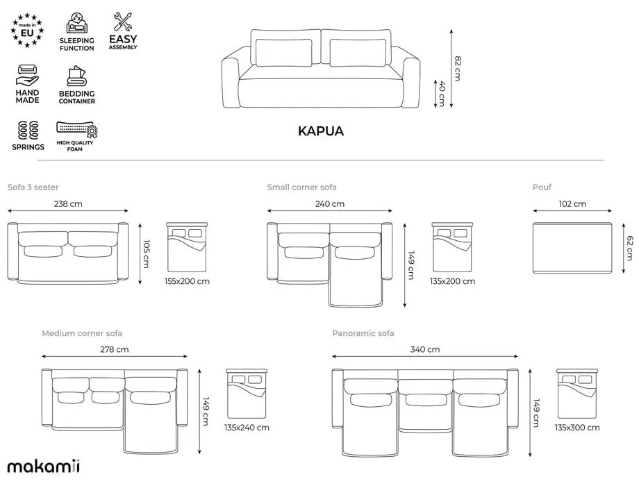 Taburet maro deschis Kapua – Makamii