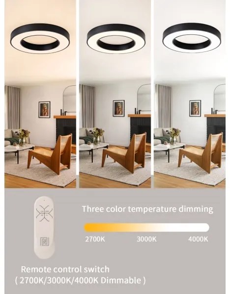 Plafonieră LED dimabilă PASTEL LED/53W/230V 60 cm negru Tuya Immax NEO 07209L + telecomandă