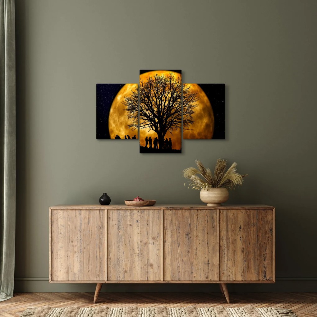 Tablou cu luna și siluete (90x60 cm)