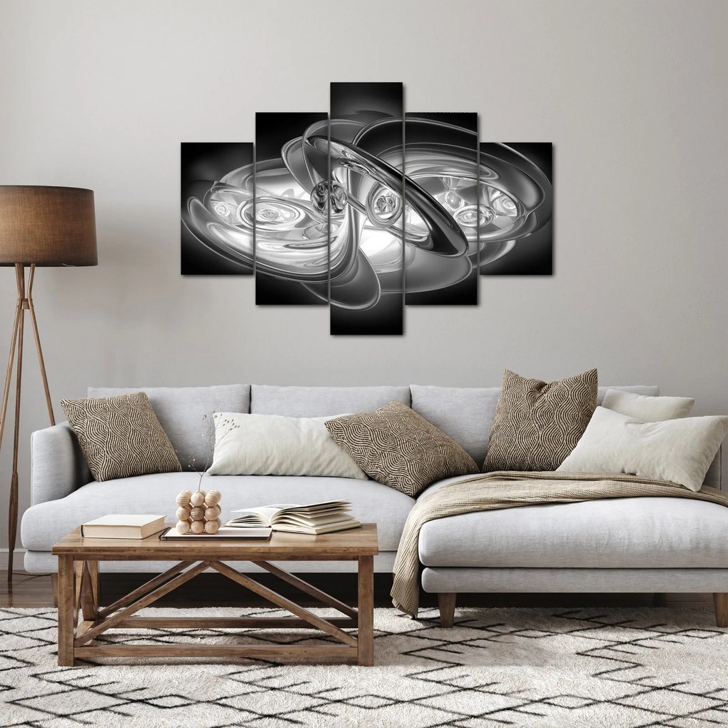 Tablou cu abstracțiune modernă în gri (150x105 cm)