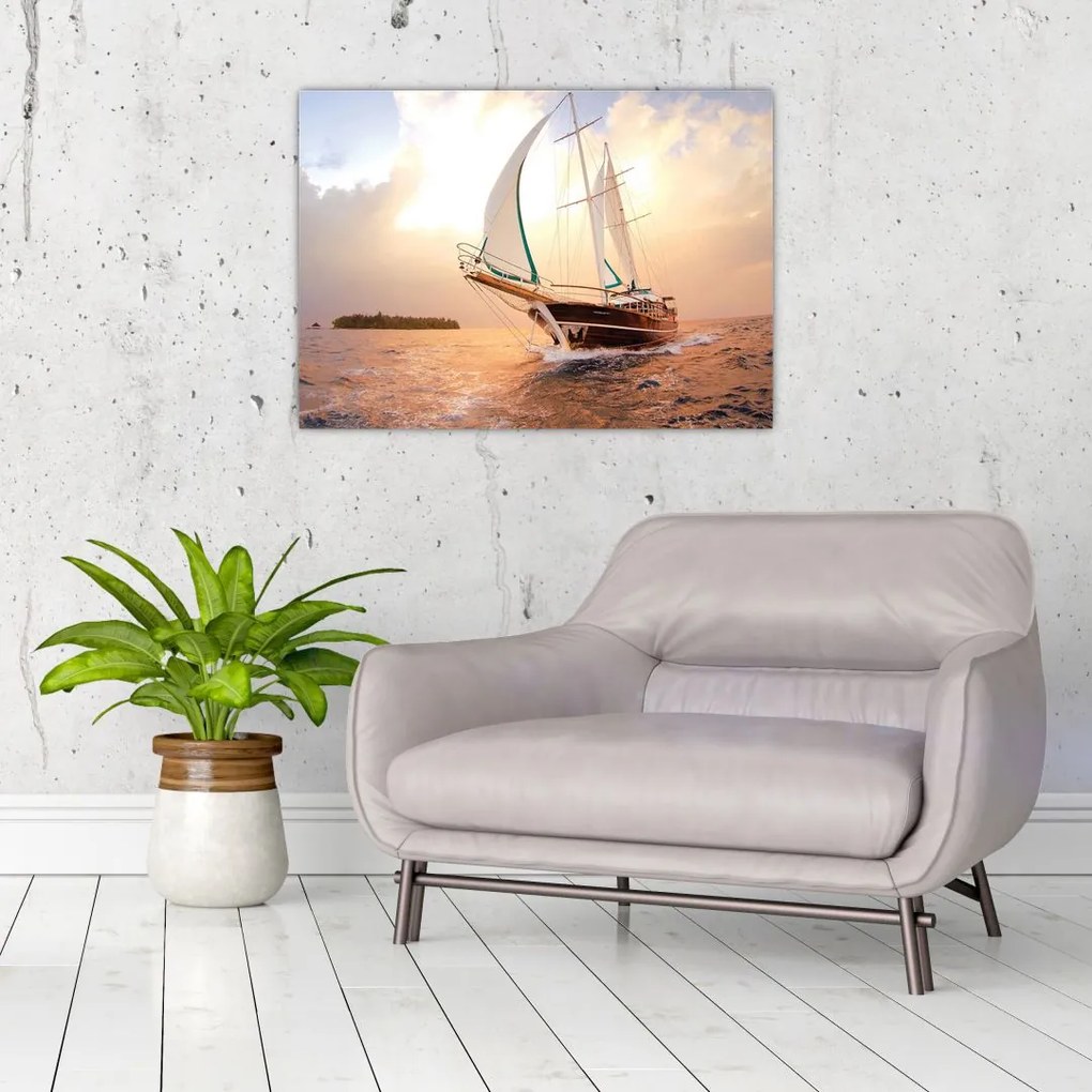 Tablou cu iaht (70x50 cm)