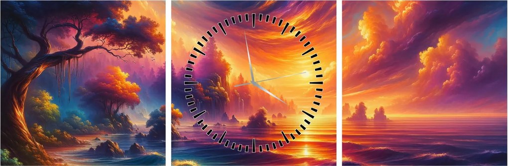Tablou - Lume magică (cu ceas) (90x30 cm)