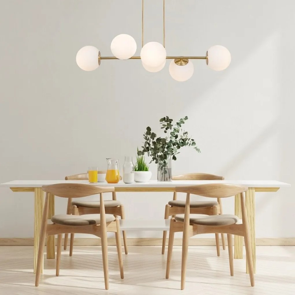 Lustra suspendata cu 6 surse de lumina design modern Kiara