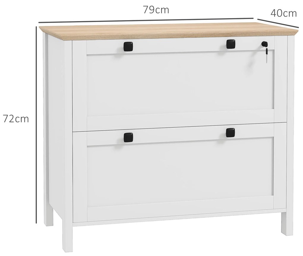 HOMCOM Dulap cu 2 sertare cu încuietoare, dulap de arhivare | Aosom Romania