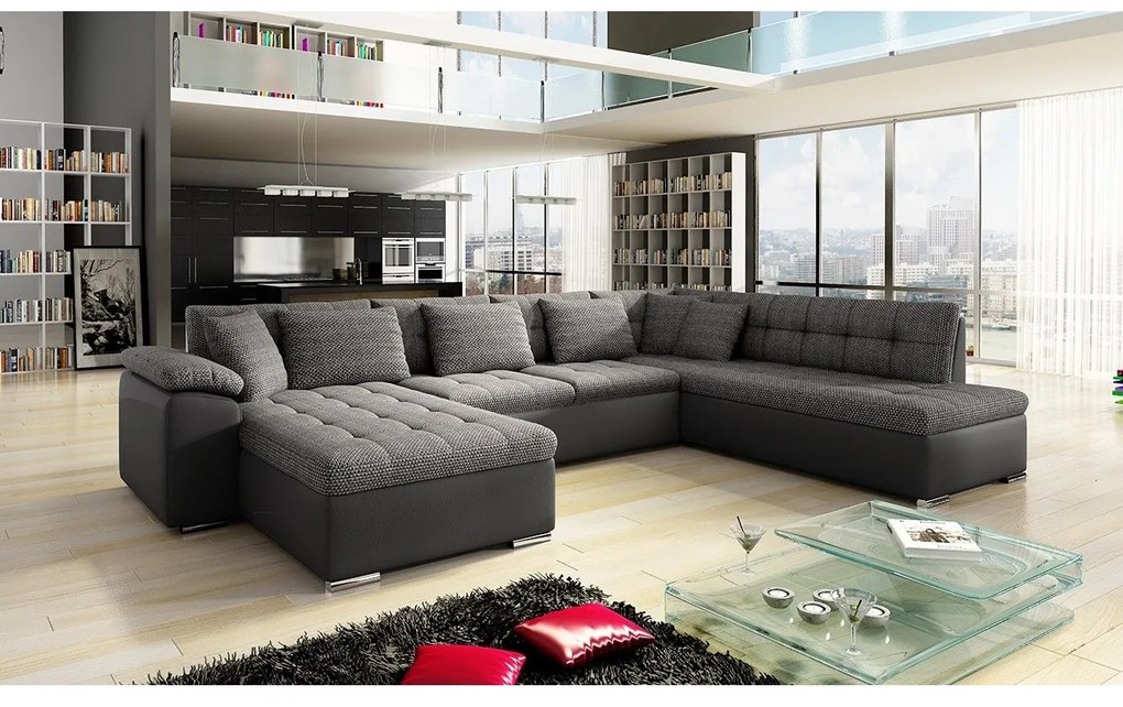 Colțar în formă de U Talina cu funcție de dormit (S) (piele ecologică Soft 020 + Majorka 03). 1058577