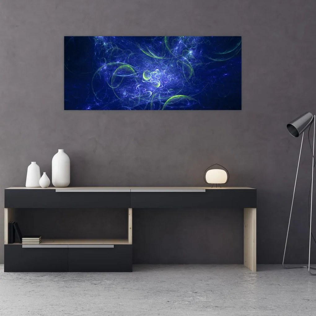 Tablou - abstracție albastră (120x50 cm)