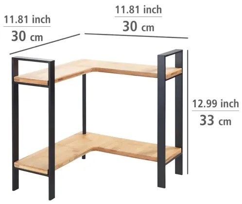 WENKO 53028100 - Poliță LOU 30 x 33 cm, negru/maro