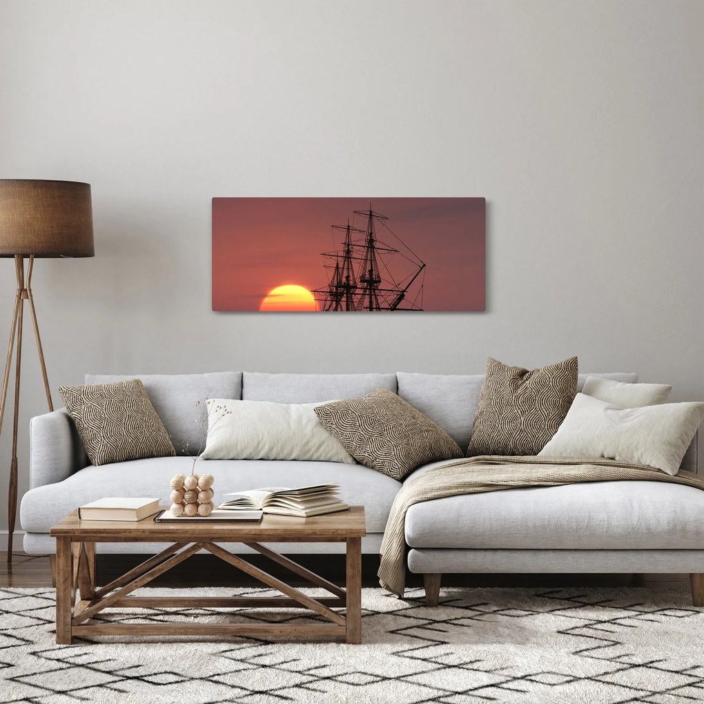 Tablou - Navă medievală (120x50 cm)