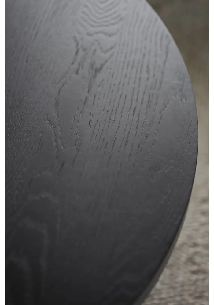 Măsuță de cafea neagră rotundă cu aspect de lemn de stejar ø 110 cm Boxford – Rowico