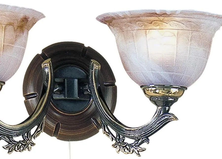 Aplica de perete rustica design italian din alama cu lemn 2801