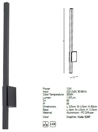 Aplica LED ambientala de exterior stil minimalist IP65 Willie