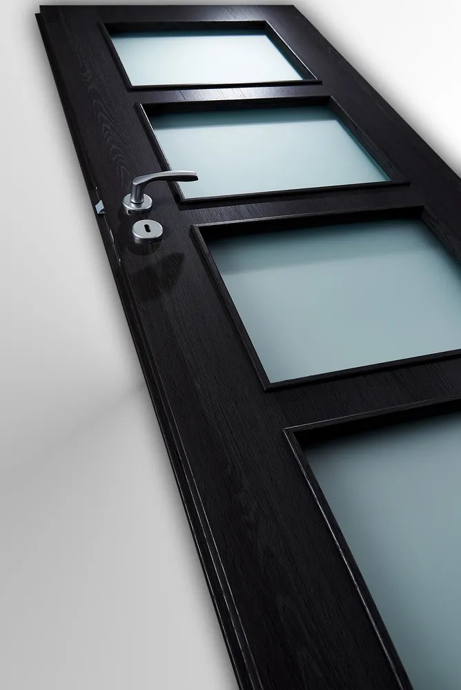 Usa HDF cu toc reglabil din MDF PAL - Colectia QUADRAT 4.1 - Culoare Gri Antracit Toc fix drept 90mm, Gri Antracit, Folie Decor