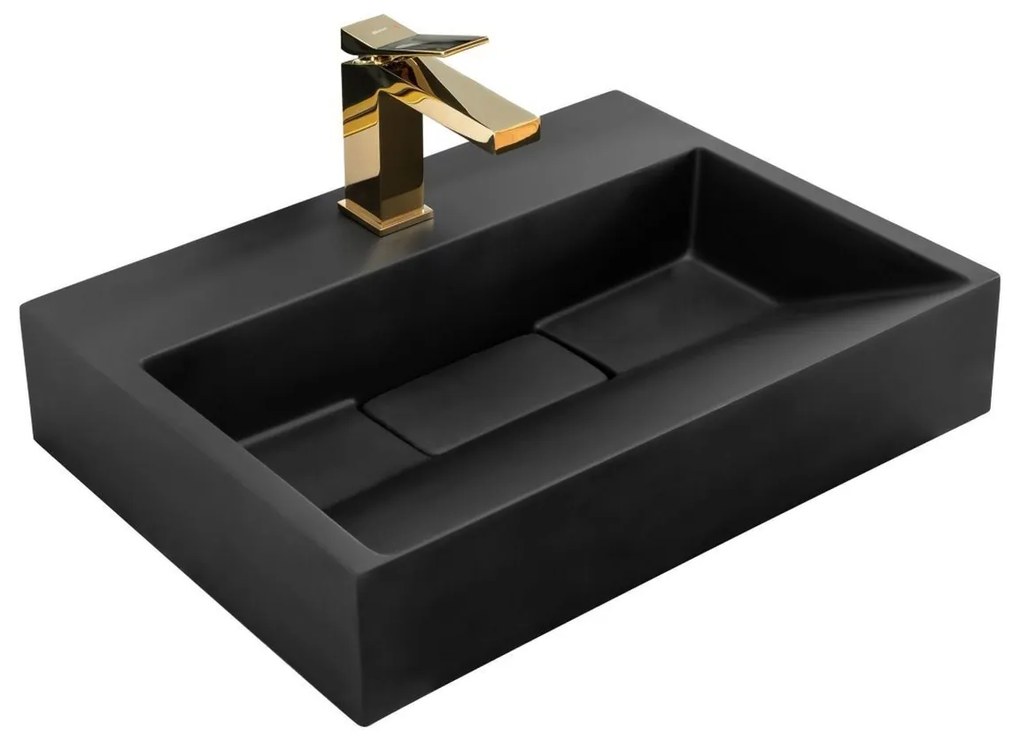 Rea Goya lavoar 50x37 cm dreptunghiular de blat negru REA-U8778