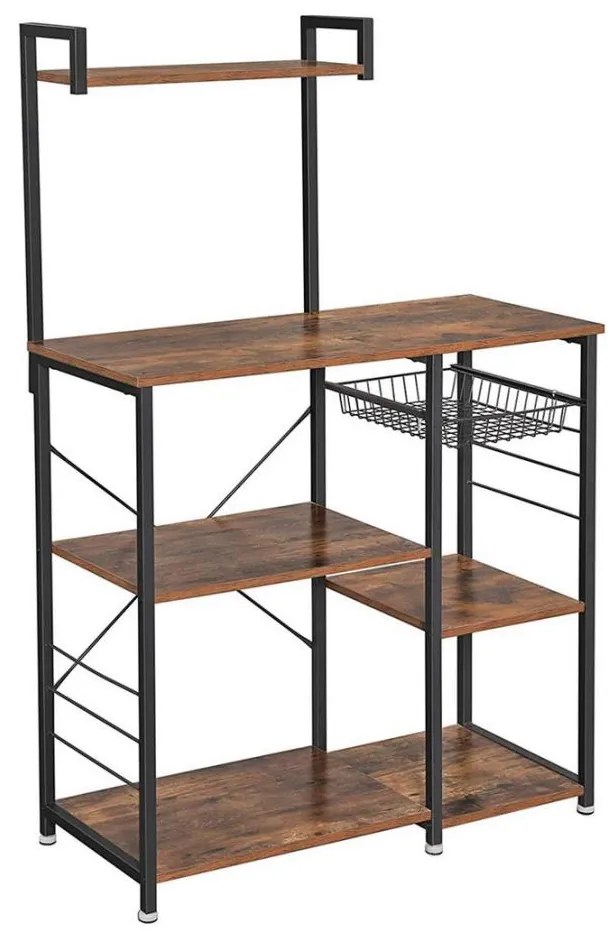 Etajeră de bucătărie MARGE, maro/negru