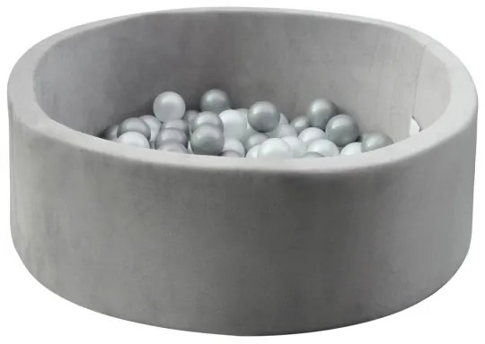 2Kids Toys - Piscină uscată pentru copii cu bile, Ø 90 cm, gri