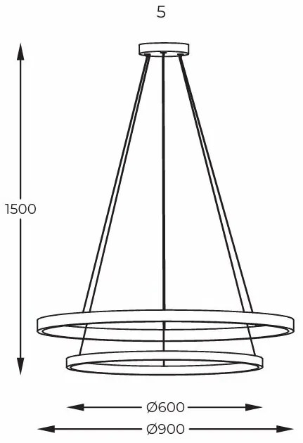 Lustra suspendata LED moderna design circular HORIK 90cm
