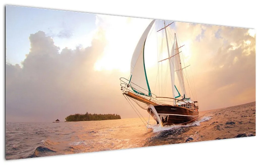 Tablou cu iaht (120x50 cm)