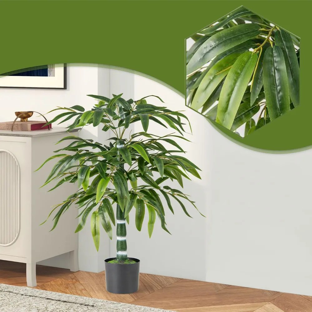 Plantă artificială bambus, 1 m, set 2 bucăți