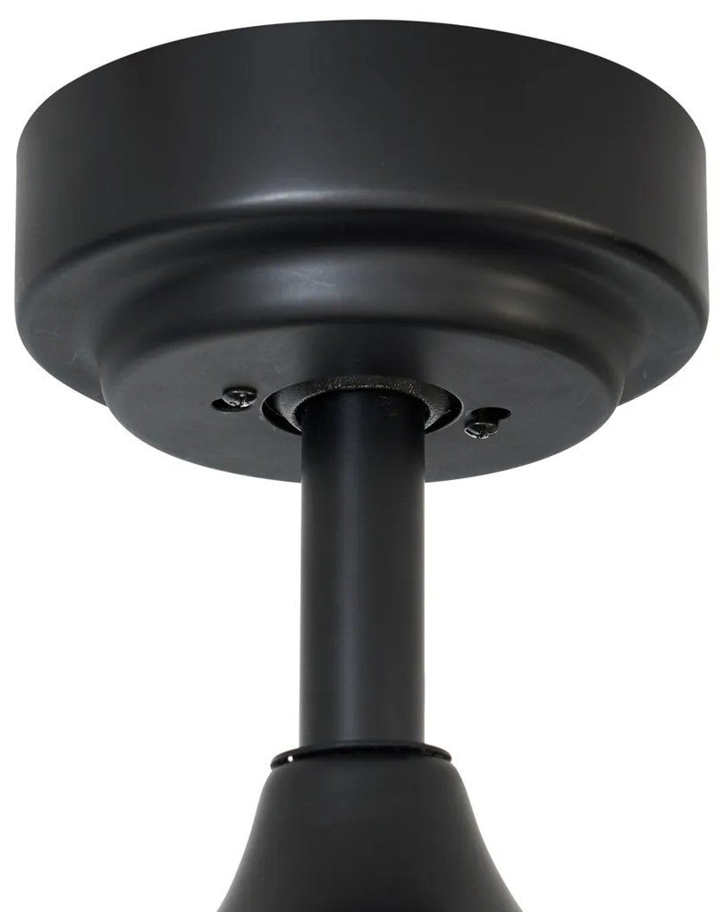 Ventilator de tavan Negru cu imprimeu lemn 132 cm Inclusiv LED reglabil cu telecomandă - Joly