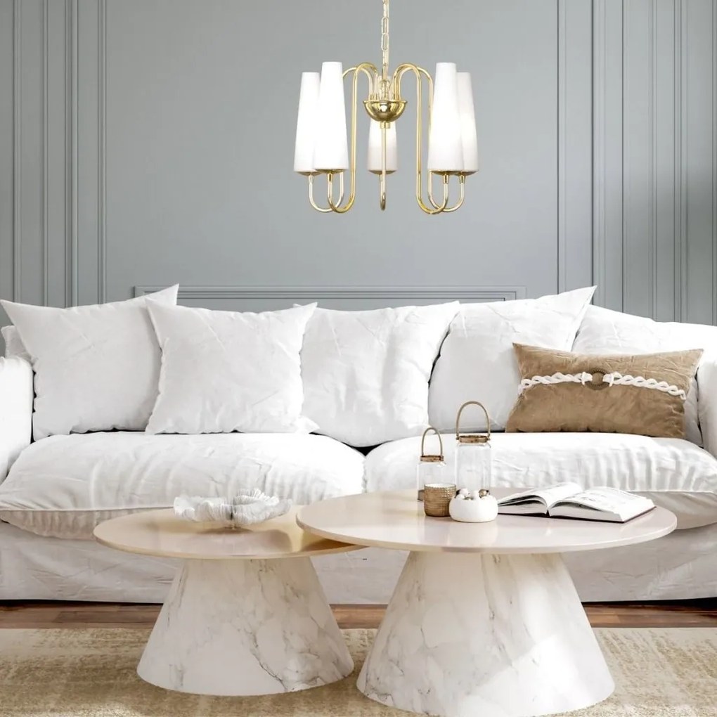Candelabru cu 5 brate design modern Magnum auriu
