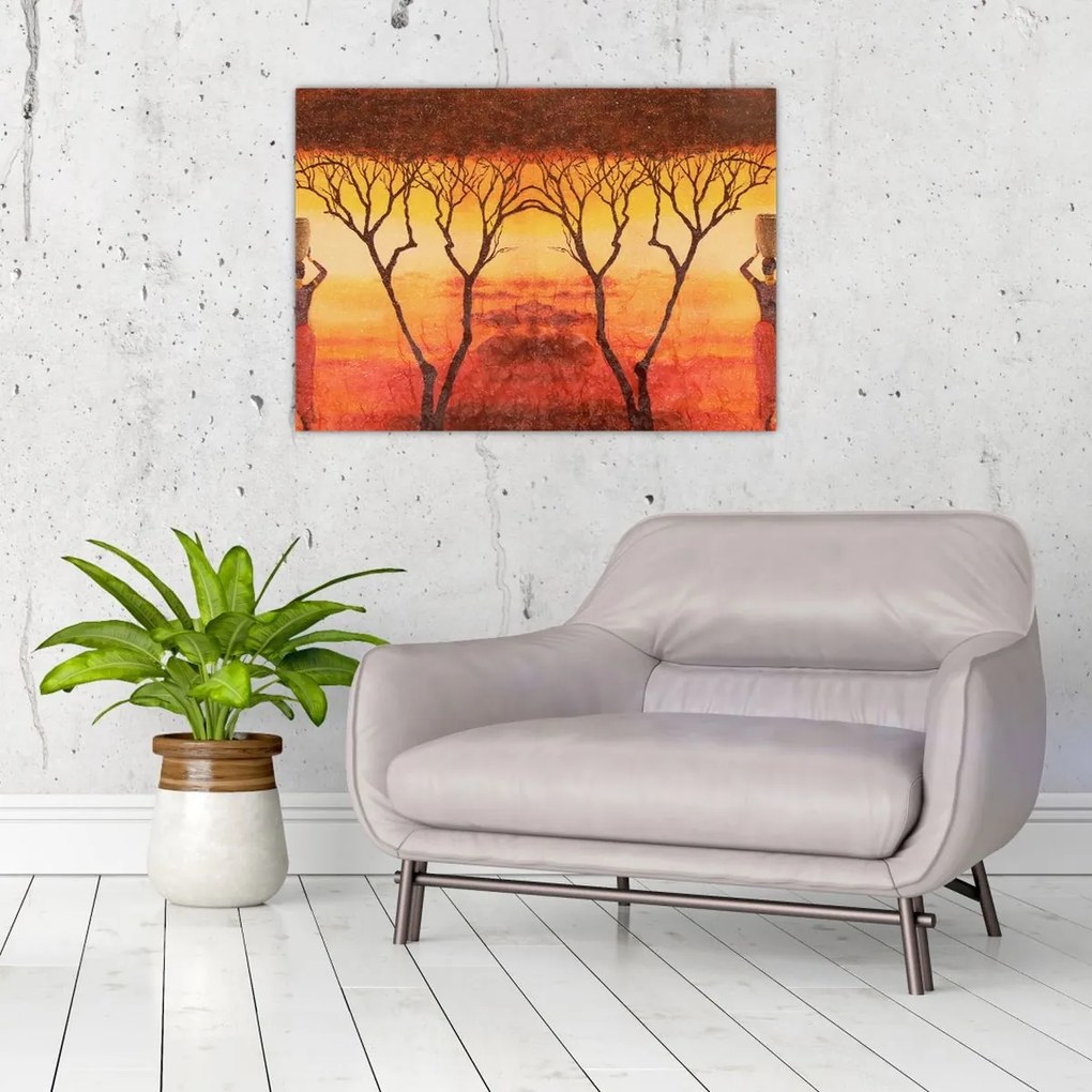 Tablou pe sticlă - Savana africană (70x50 cm)