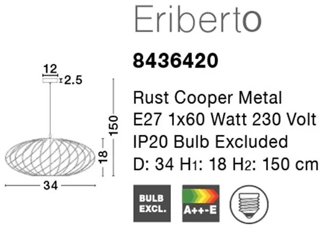 Pendul design modern Ã˜35cm Eriberto NVL-8436420